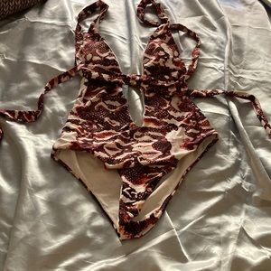 Women’s monkini gauze snake pattern